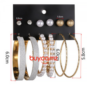 Conjunto de 6 pares de brincos de prata
