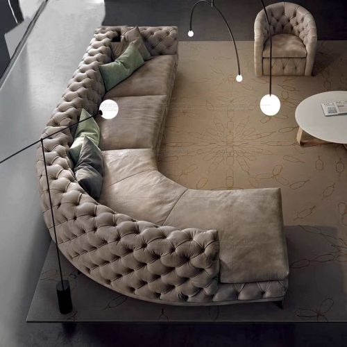 Sofá de tecido com tecnologia de veludo de luxo com luz nórdica - Image 2