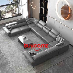 Sofá de couro primeira camada grande apartamento italiano