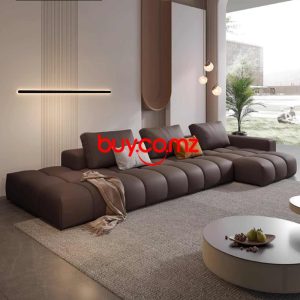 Sofá Moldura de Lariço Design de Couro