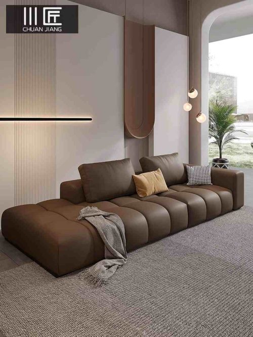 Sofá Moldura de Lariço Design de Couro - Image 2