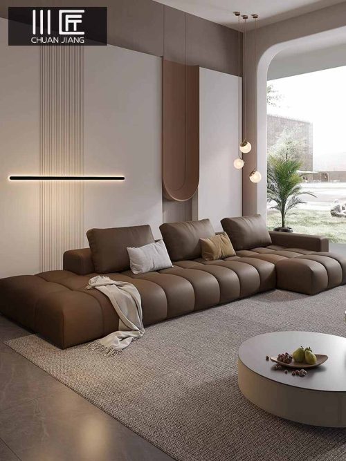 Sofá Moldura de Lariço Design de Couro - Image 4