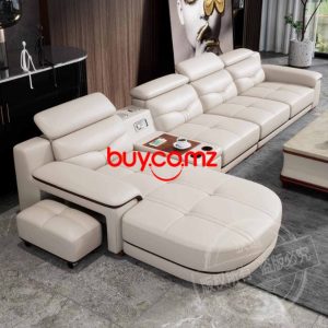 Sofá de couro leve luxo estilo italiano